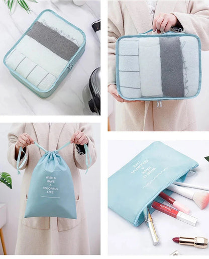 9 Pieces Set Travel Organizer Storage Bags Suitcase Packing Set Storage Cases Portable Luggage Organizer Clothes Shoe Tidy Pouch - AMULET RING STORE