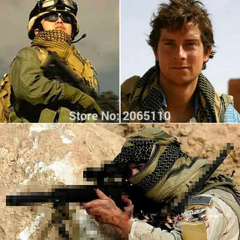 Hot sale Arab Keffiyeh Shemagh Scarf Cotton Winter Shawl Neck Warmer Cover Head Wrap Windproof Tactical Camping Scarf Men Women - AMULET RING STORE