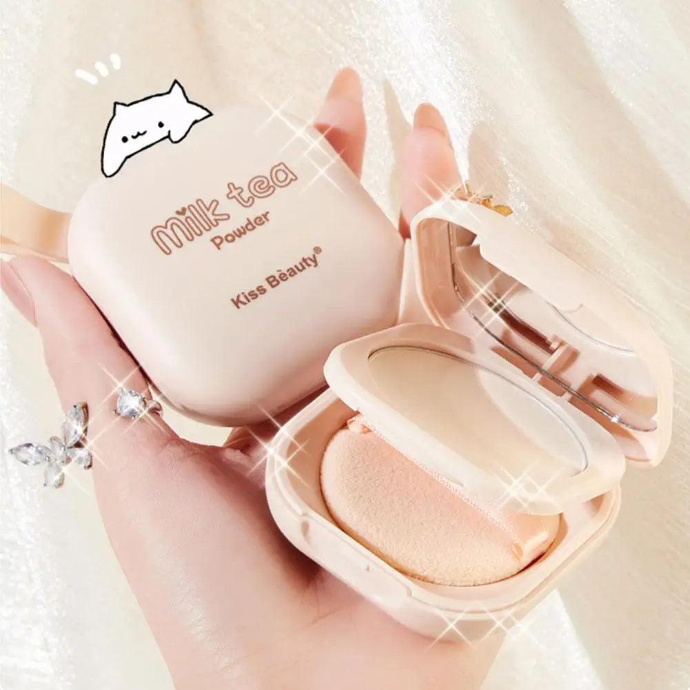 Korean Loose Powder Full Brightening Concealer Mineral Face Foundation Cosmetics Lasting Makeup Powder Compact Powder Pressed - AMULET RING STORE