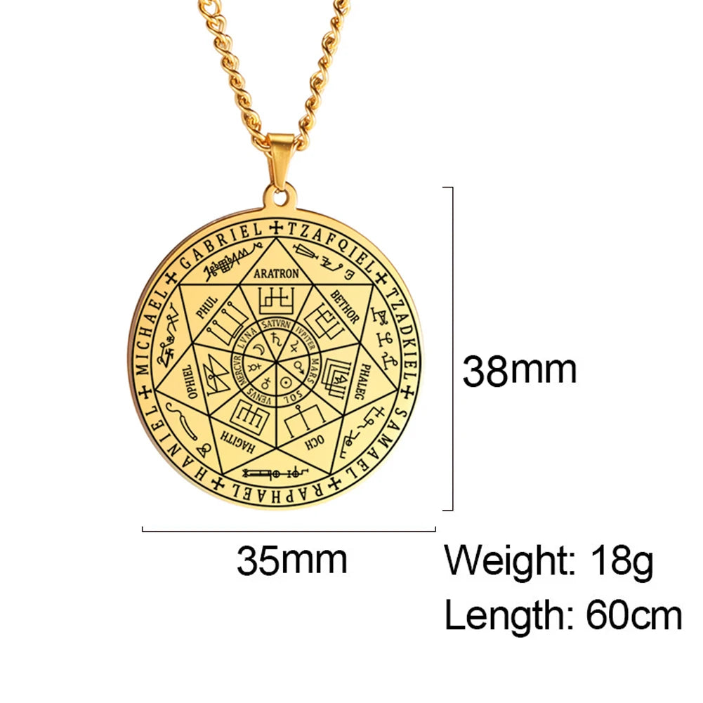 Skyrim Seal of Solomon Seven Archangel Necklace Men Women AMULET RING STORE