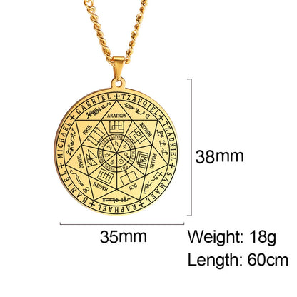 Skyrim Seal of Solomon Seven Archangel Necklace Men Women