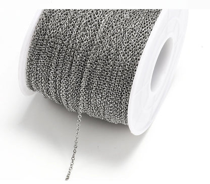 10 m/roll Stainless Steel Cable Chain 1.2 1.5 2.0 2.5 mm O Link Bulk Necklace Chain for DIY Jewelry Making Bracelet Accessories - AMULET RING STORE