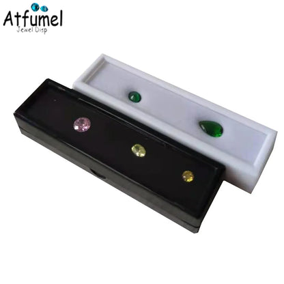 Transperant Square Diamond Jewelry Storage Box Stone Display Case Round Gemstone Organizer 1Pc Small Coin Ring Travel Gift Box - AMULET RING STORE