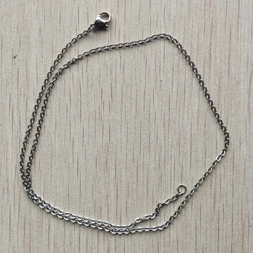2mm 1.5mm stainless steel Chain Necklaces 45 50 60cm with Lobster Clasp for pendants Jewelry Accessories making Wholesale 100pcs - AMULET RING STORE