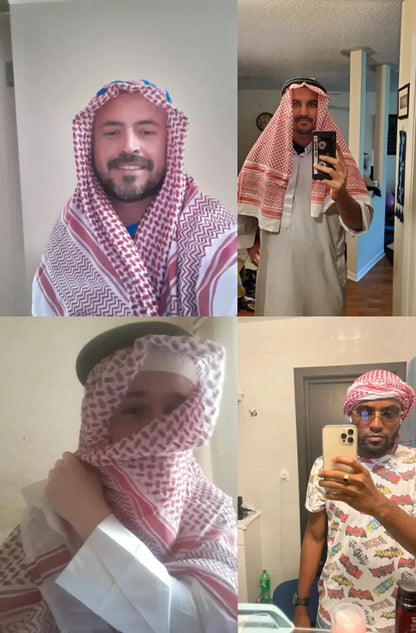 Islamic Clothing Man Saudi Arabic Dubai Traditional Costumes Muslim Accessories Turban Praying Hat Plaid Head Scarf 140*140cm
