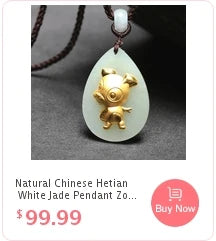 Jade Pendant Amulet Lucky Necklace Natural Gifts Hetian Women Fashion Chinese Chalcedony Jewelry Charm