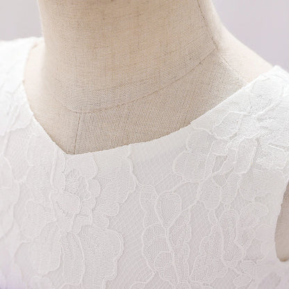 Newborn Long Sleeve Baby Girl Dresses Party Wedding Girl Lace Big Bow Dresses Infant Girl 1st Birthday Princess Baptism Dress