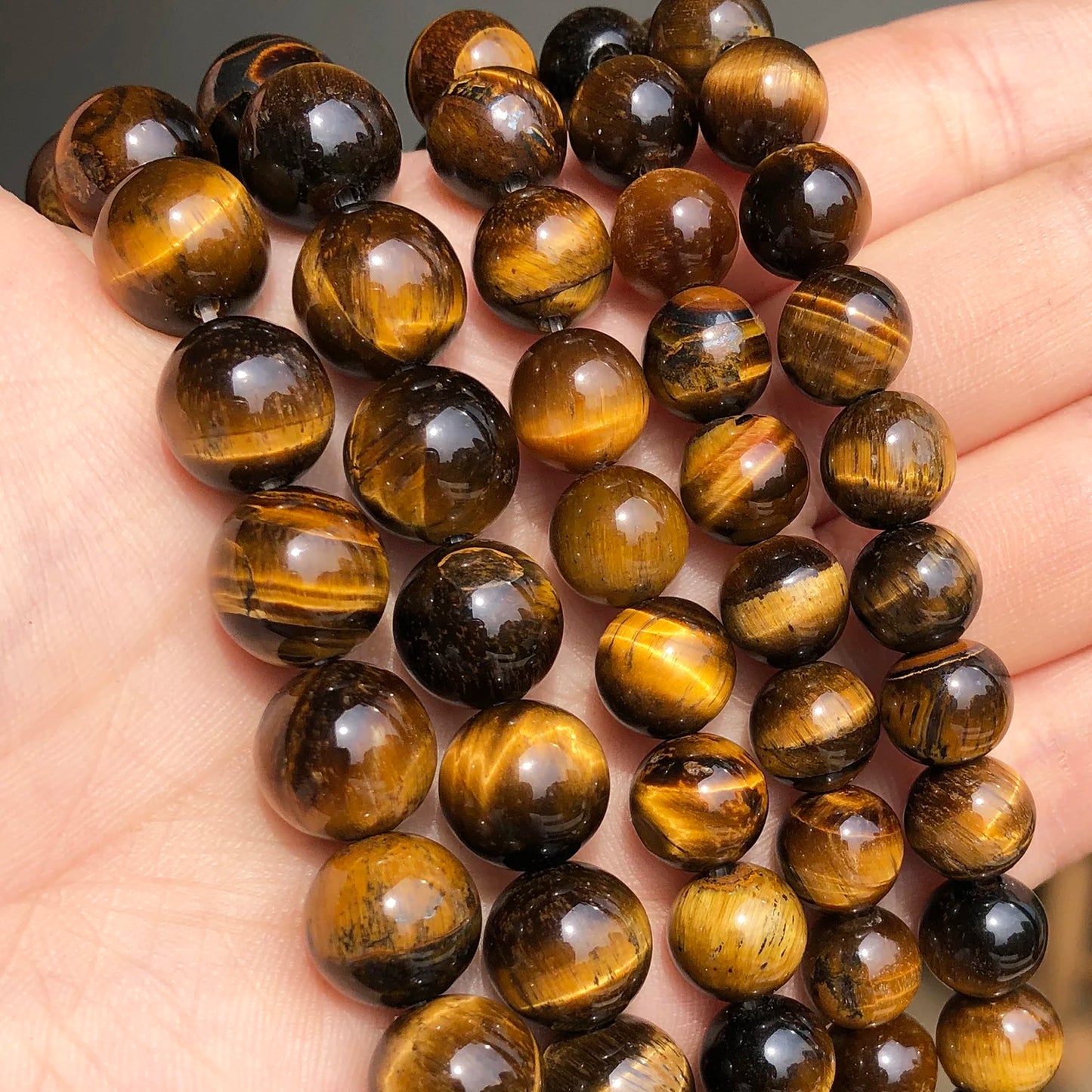 Natural Stone Multicolor Tiger Eye Round Loose Beads For Jewelry Making 4 6 8 10 12 14mm DIY Bracelet Accessories 15'' Strands - AMULET RING STORE