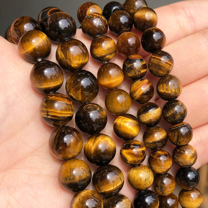 Natural Stone Multicolor Tiger Eye Round Loose Beads For Jewelry Making 4 6 8 10 12 14mm DIY Bracelet Accessories 15'' Strands - AMULET RING STORE