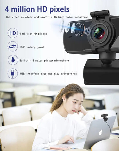 Webcam 2K Full HD 1080P Web Camera Autofocus With Microphone USB Web Cam For PC Computer Mac Laptop Desktop YouTube Webcamera