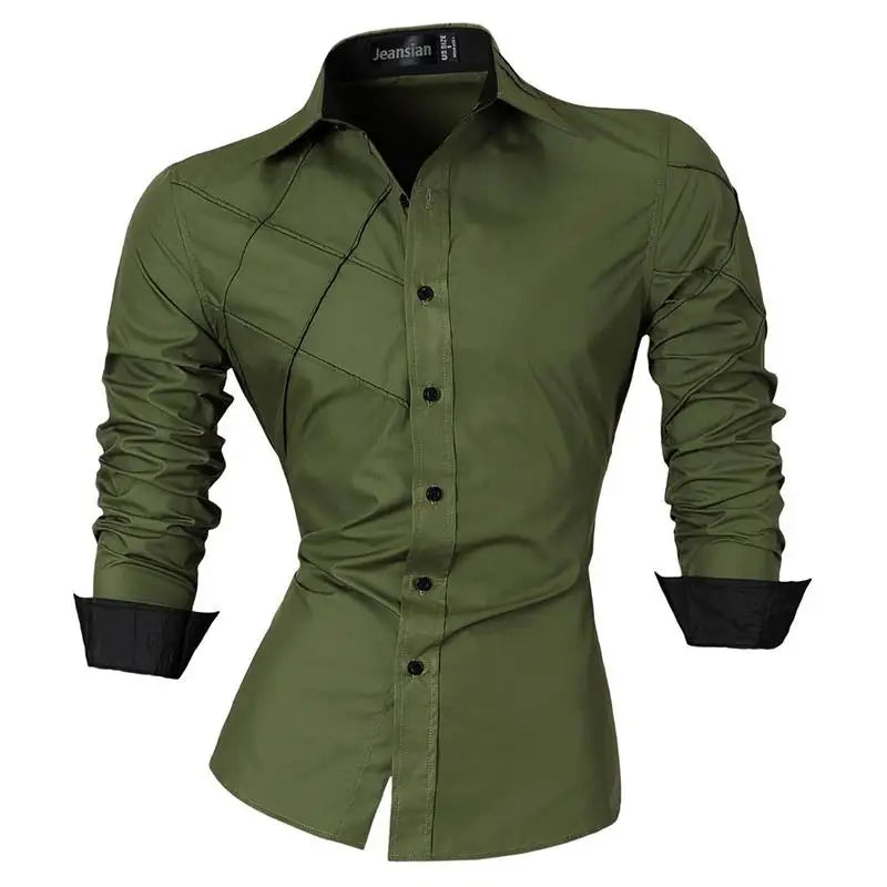 jeansian Spring Autumn Features Shirts Men Casual Shirt New Arrival Long Sleeve Casual Male Shirts K034