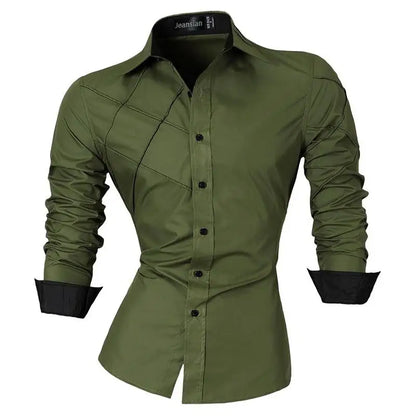 jeansian Spring Autumn Features Shirts Men Casual Shirt New Arrival Long Sleeve Casual Male Shirts K034
