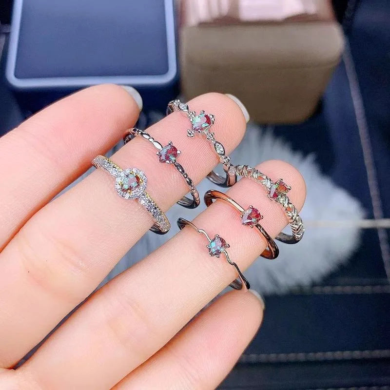 Solid 14K Rose Gold Vintage Alexandrite Engagement Ring