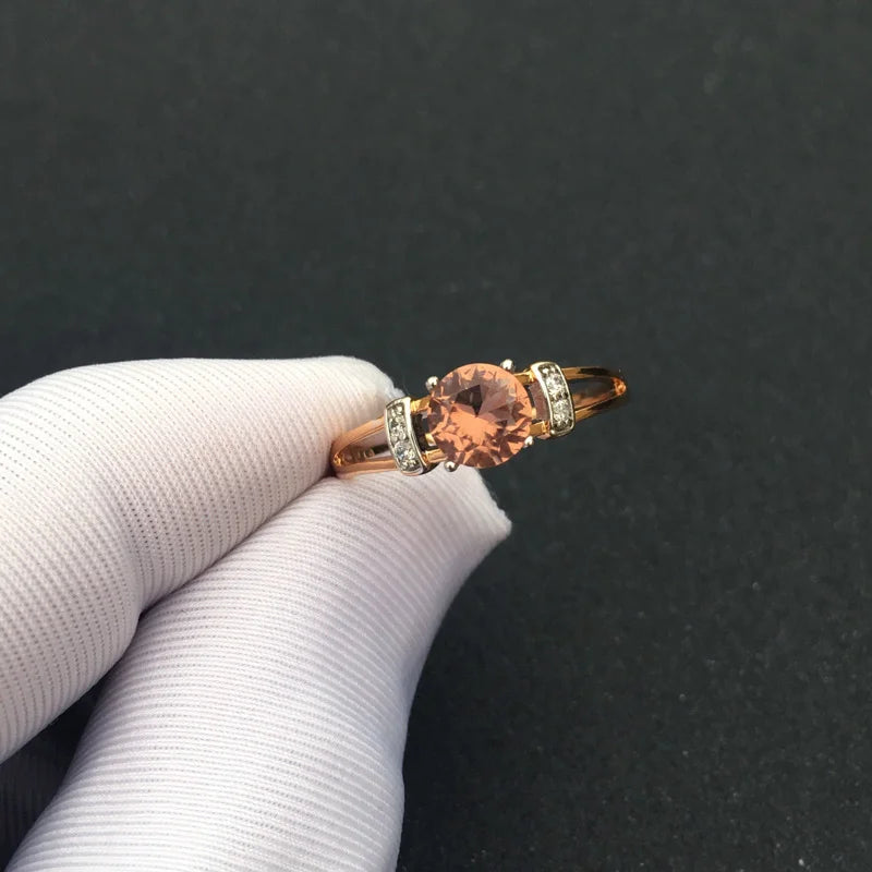 FFGems Elegant Zultanite Rings Diaspore Gemstone Color Change Rose Gold Simple Fine Jewelry For Women Party Gift Box