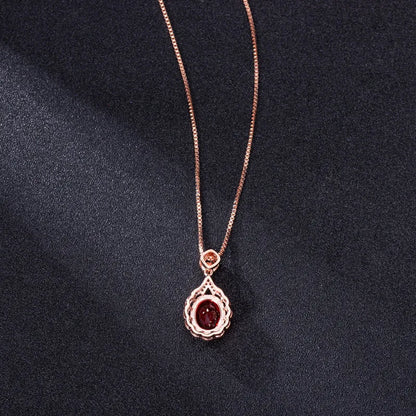 Genuine Real 14 K Rose Gold Pendant Natural Ruby Necklace Jewelry Slide Joyeria Fina Para Mujer Gemstone 14K Collares Necklaces