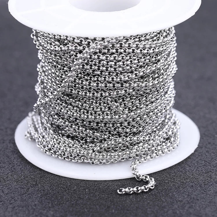 reidgaller 10meteres/roll rose gold plated stainless steel metal necklace chains for jewelry making diy bracelet accessories - AMULET RING STORE