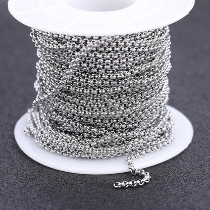 reidgaller 10meteres/roll rose gold plated stainless steel metal necklace chains for jewelry making diy bracelet accessories - AMULET RING STORE