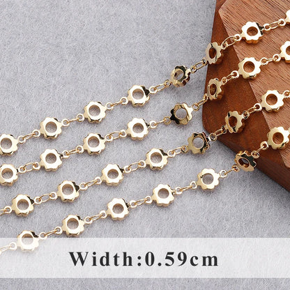 YEGUI C164,jewelry accessories,diy chain,18k gold plated,0.3microns,copper metal,diy bracelet necklace,jewelry making,1m/lot - AMULET RING STORE