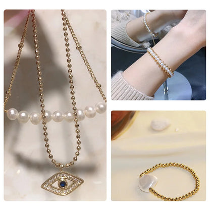 100pcs 14K Gold Filled Spacer Beads 2mm 3mm 4mm Round Loose Bead for Bracelets Necklace DIY Jewelry Making Accessories Wholesale - AMULET RING STORE