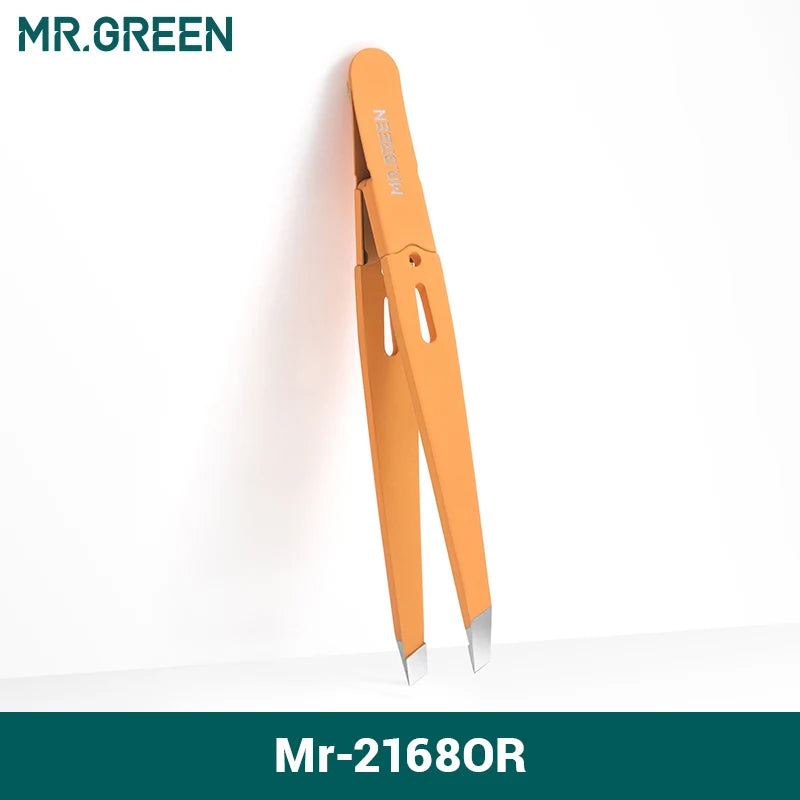 MR.GREEN Eyebrow Tweezer Colorful Hair Beauty Fine Hairs Puller Stainless Steel Slanted Eye Brow Clips Removal Makeup Tools - AMULET RING STORE