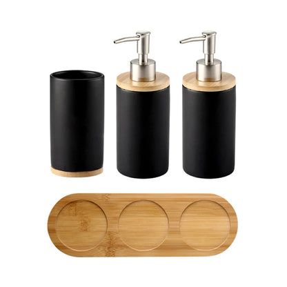 UNTIOR 3PCS Ceramic Bathroom Accessories Set Fashion Soap Dispenser Toothbrush Holder Tumbler Ceramic Household Bathroom Product - AMULET RING STORE