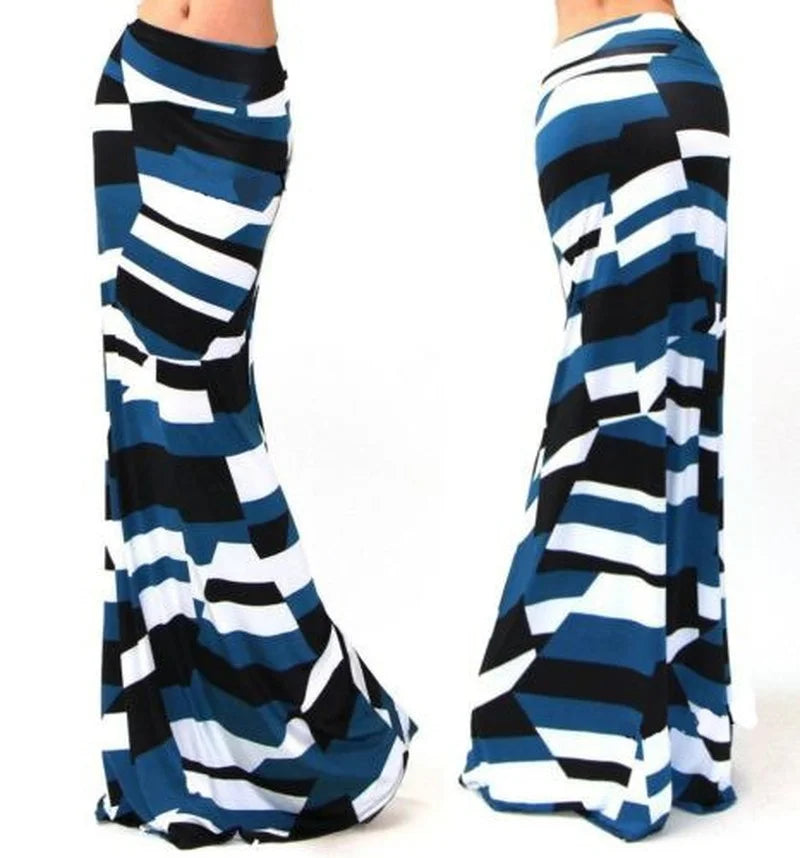 Spring Summer Maxi Skirts Womens Casual Print Women High Waist Stretch Wrapped Hip Skirt Long Y2k Skirts Woman Clothes Faldas