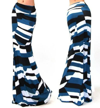 Spring Summer Maxi Skirts Womens Casual Print Women High Waist Stretch Wrapped Hip Skirt Long Y2k Skirts Woman Clothes Faldas