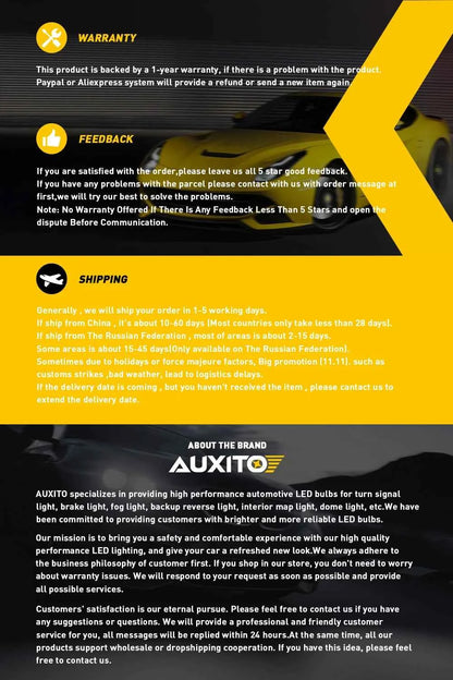 AUXITO 2Pcs H3 LED Headlight Bulb Canbus No Fan High Beam 6500K White Yellow Car LED Fog Light Driving Lamp DRL 12V Mini Design