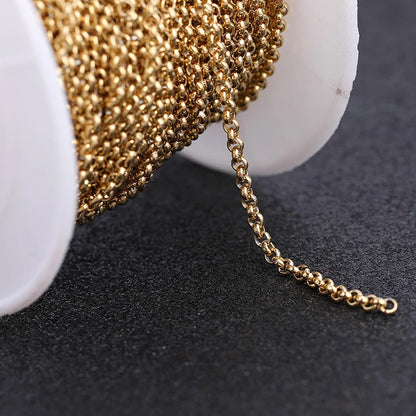 reidgaller 10meteres/roll rose gold plated stainless steel metal necklace chains for jewelry making diy bracelet accessories - AMULET RING STORE