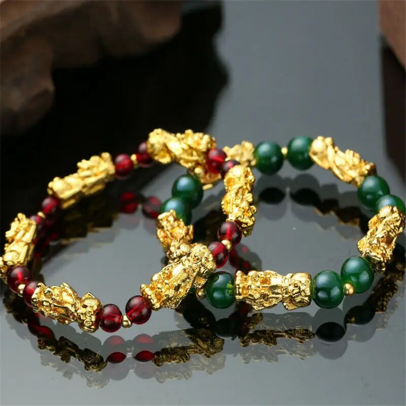Pixiu Bring Wealth Good Luck Bracelet Chinese Fengshui Beast Agate Charm Bracelets Jewelry Lucky Bracelets Drop Shipping
