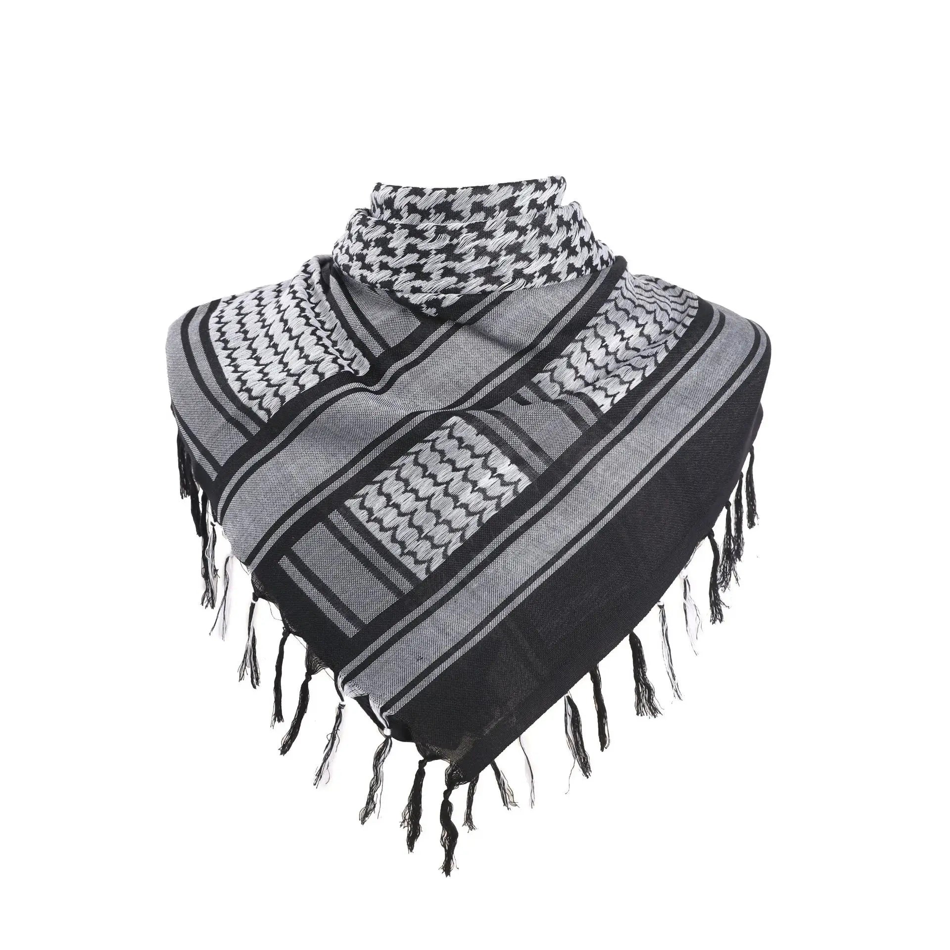 Hot sale Arab Keffiyeh Shemagh Scarf Cotton Winter Shawl Neck Warmer Cover Head Wrap Windproof Tactical Camping Scarf Men Women - AMULET RING STORE