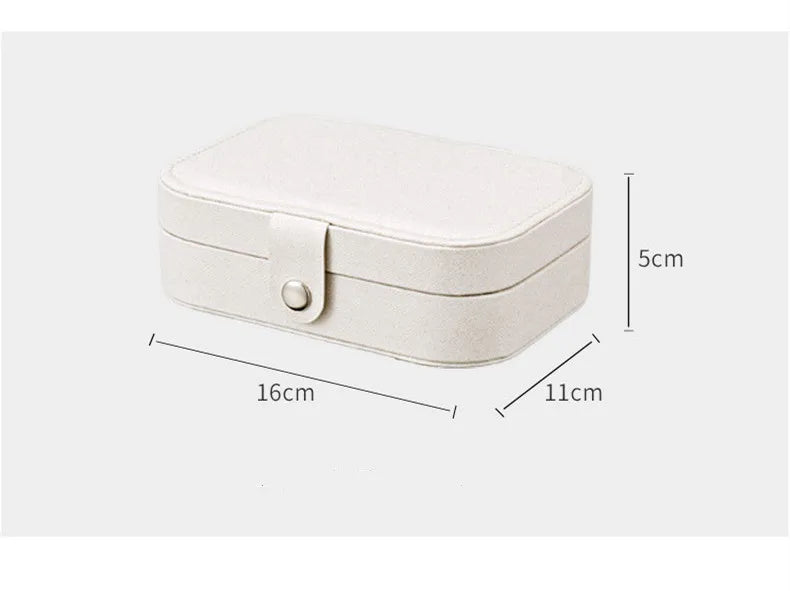 Portable Jewelry Box Jewelry Organizer Display Travel Jewelry Case Boxes Button Leather Storage Zipper Jewelers Joyero - AMULET RING STORE