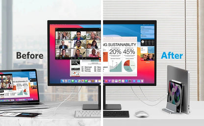 Vertical Laptop Stand Aluminium Adjustable Portable Notebook Mount Support Base Holder For MacBook Pro Air Accessory Book Holder - AMULET RING STORE