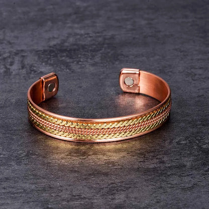 Twisted Pure Copper Bracelets Adjustable 11mm Wide Magnetic Therapy Arthritis Energy Bangles Benefits Cuff Jewelry for Women