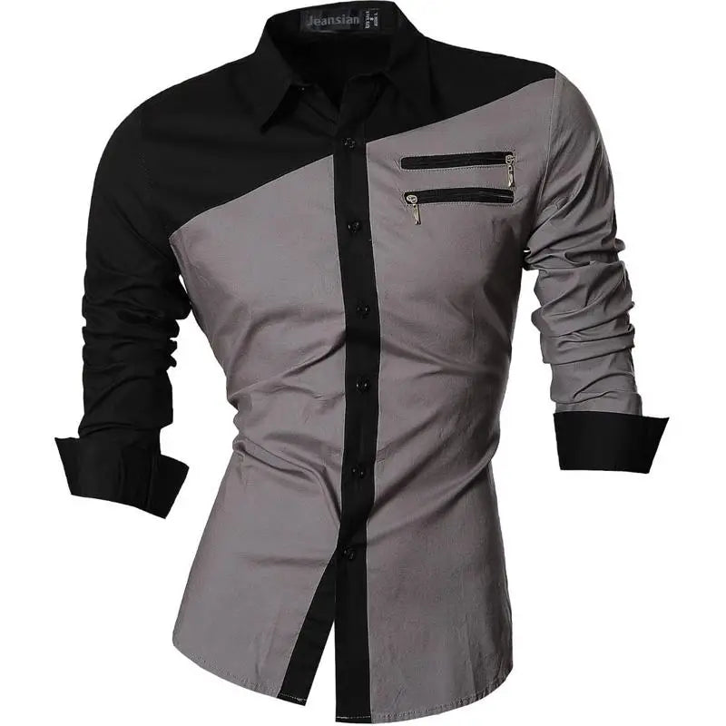 jeansian Spring Autumn Features Shirts Men Casual Shirt New Arrival Long Sleeve Casual Male Shirts K034