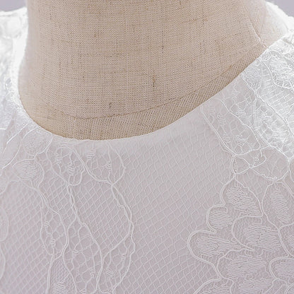 Newborn Long Sleeve Baby Girl Dresses Party Wedding Girl Lace Big Bow Dresses Infant Girl 1st Birthday Princess Baptism Dress