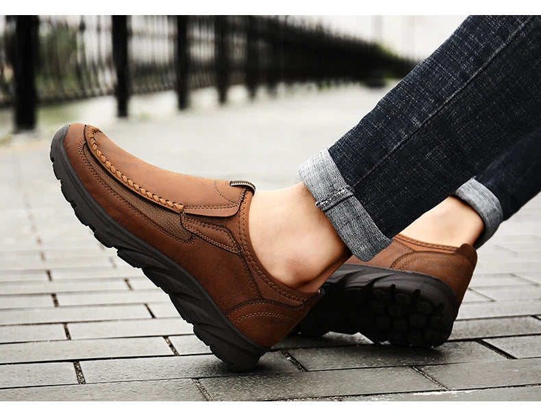 Men Casual Shoes Breathable Loafers Sneakers 2023 New Fashion Comfortable Flat Handmade Retro Leisure Loafers Shoes Men Shoes