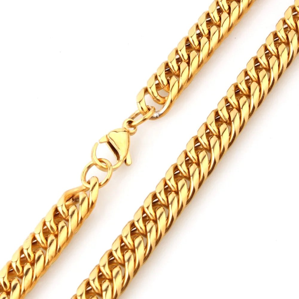 Heavy 16/20mm Gold Color Cuban Curb Link Chain Stainless Steel Necklace Mens Gift Custom Size 7-40inch - AMULET RING STORE