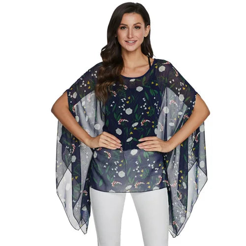 BHflutter 4XL 5XL 6XL Plus Size Women Clothing 2018 Boho Style Batwing Chiffon Summer Dress Mini Casual Beach Dresses Vestidos - AMULET RING STORE