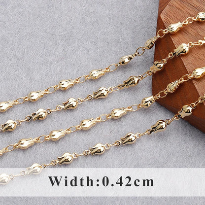 YEGUI C164,jewelry accessories,diy chain,18k gold plated,0.3microns,copper metal,diy bracelet necklace,jewelry making,1m/lot - AMULET RING STORE