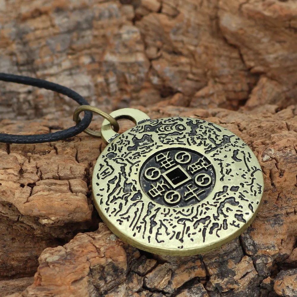 Chinese Taoism Ancient Coin Couple Pendant Necklace Exorcising Evil and Demon Enhancing Luck with Amulet Coin Jewelry Whosale