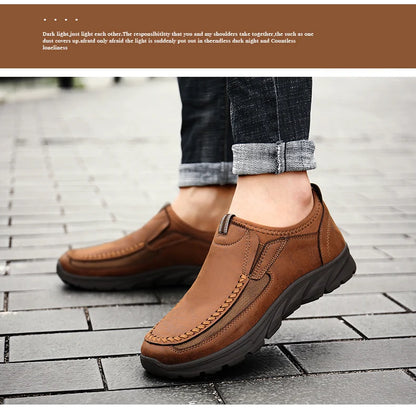 Men Casual Shoes Breathable Loafers Sneakers 2023 New Fashion Comfortable Flat Handmade Retro Leisure Loafers Shoes Men Shoes