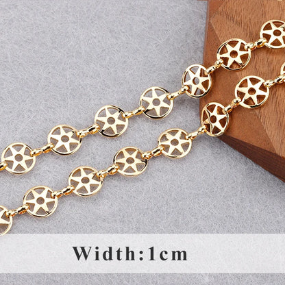 YEGUI C164,jewelry accessories,diy chain,18k gold plated,0.3microns,copper metal,diy bracelet necklace,jewelry making,1m/lot - AMULET RING STORE