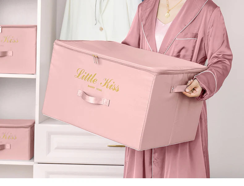 Foldable Storage Box Clothing Quilt Organizer Fabric Caja Organizadora Clothes Container Closet Home Organizer Large Capacity - AMULET RING STORE