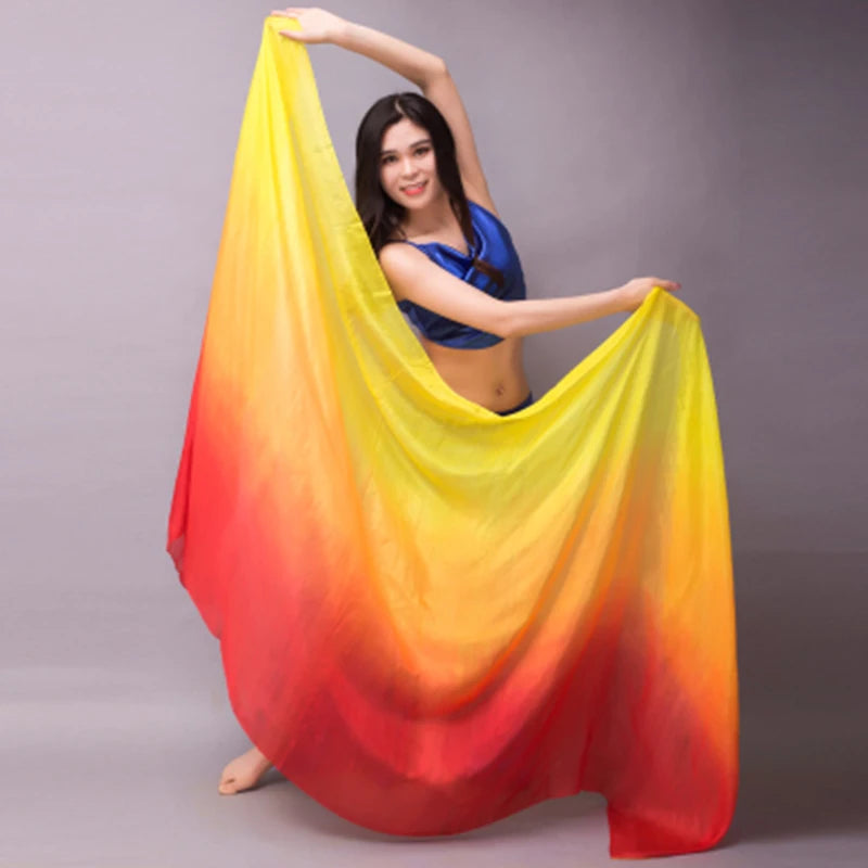 Silk Shawl For Belly Dancing Shawls Belly Dance Silk Veil Scarves Face Customized Hand Thrown Scarf Gradient 200cm 250cm 270cm