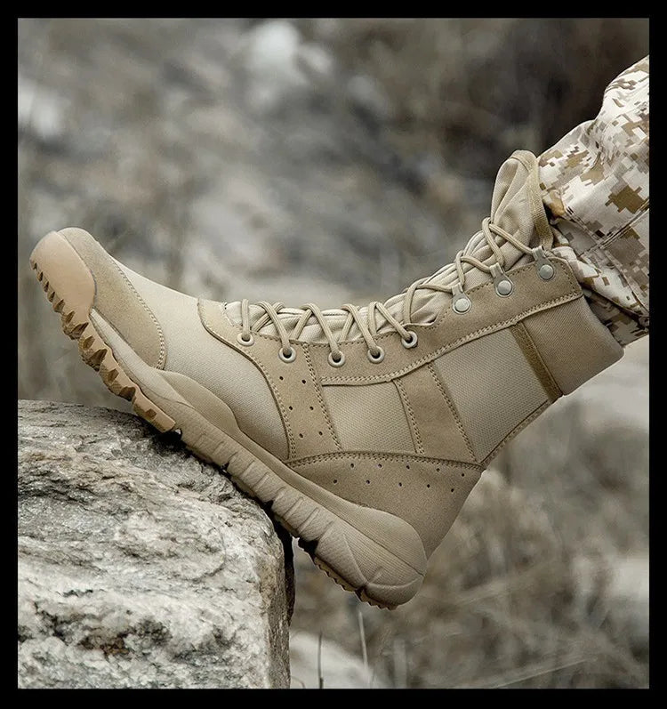 Summer Combat Boot Men Women Climbing Training Lightweight Waterproof Tactical Boots Outdoor Hiking Breathable Mesh Shoes - AMULET RING STORE