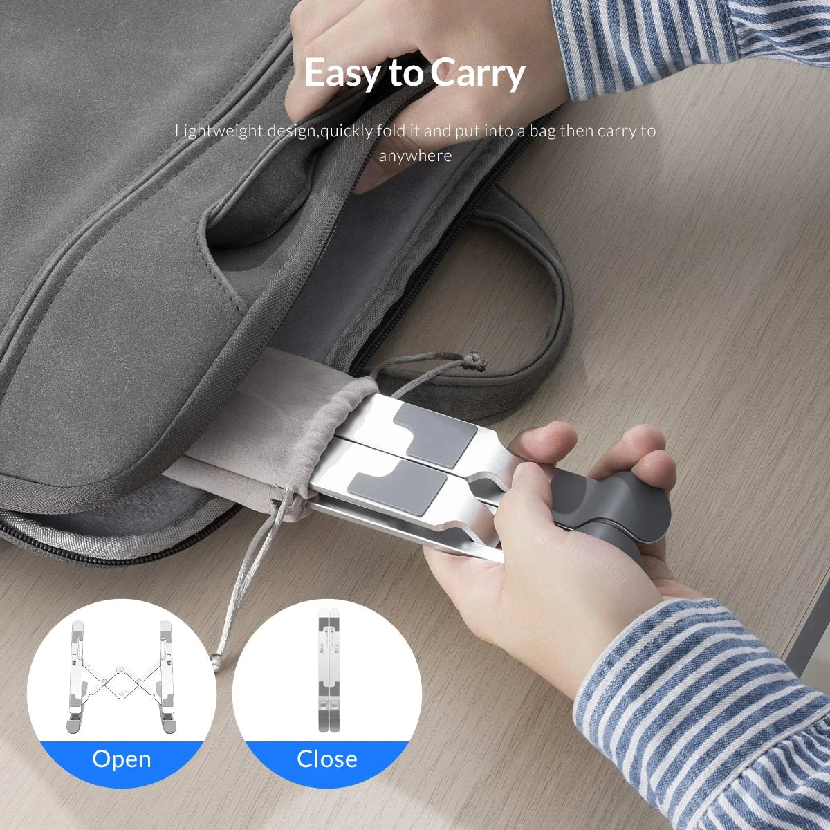 ORICO Foldable Laptop Stand Holder Riser Portable Adjustable Aluminum Notebook Stand Computer Stand 7 Angles for MacBook Tablets - AMULET RING STORE