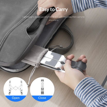 ORICO Foldable Laptop Stand Holder Riser Portable Adjustable Aluminum Notebook Stand Computer Stand 7 Angles for MacBook Tablets - AMULET RING STORE