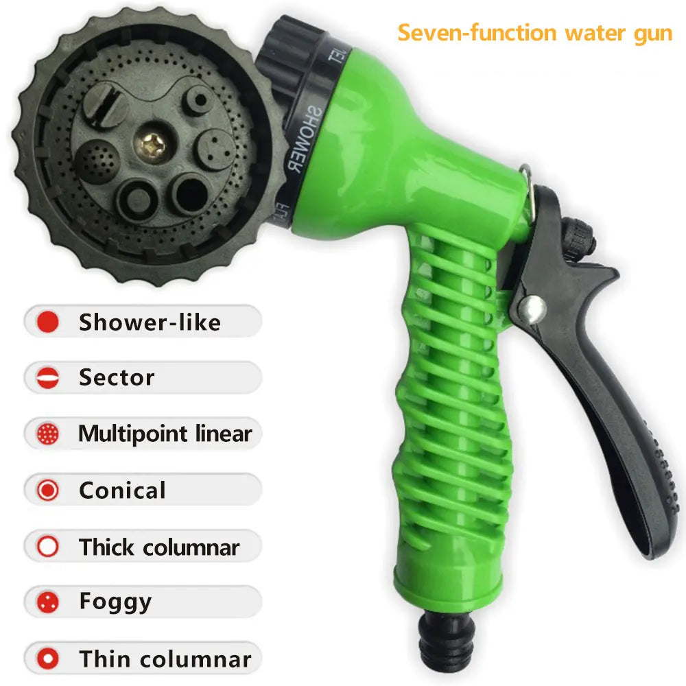 Garden Hose Pipe Water Hose Expandable Magic Hose 7 Patterns Water Gun Foam Pot flexible reels hose Car Wash Gun Sprayer - AMULET RING STORE
