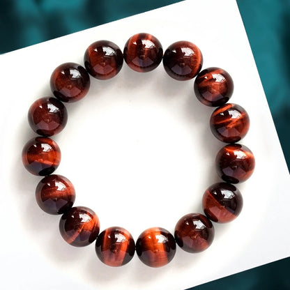 Natural Red Tiger Eye Stone Bracelet Buddhist Rosary Women Fashion Jewelry Reiki Healing Meditation Prayer Rope Rosary Bracelet